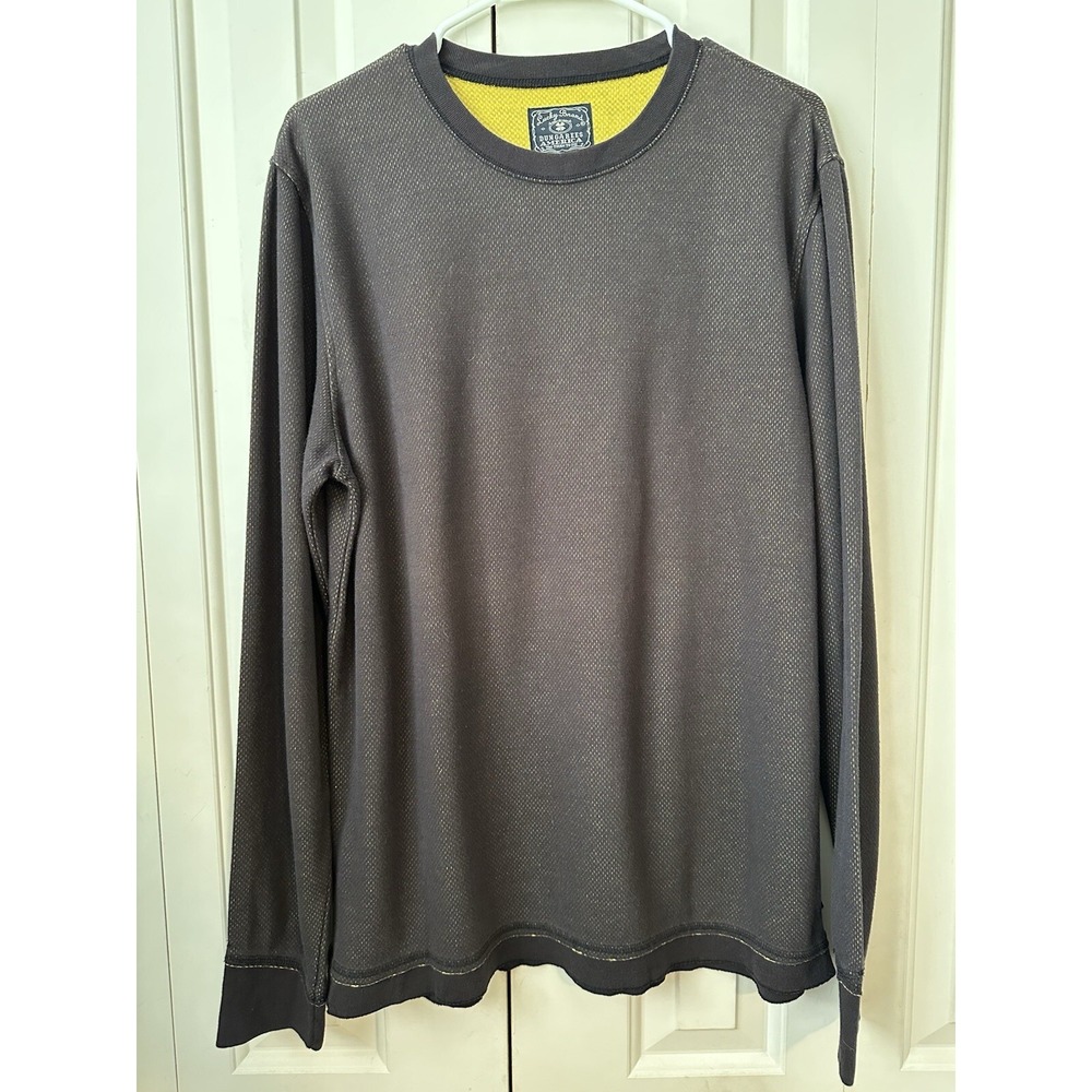 Lucky Brand Men's Brown Crewneck Long Sleeve Shirt SIZE LARGE